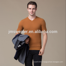 Summer spring western style short sleeve shirt 100% pure men wool sweater
